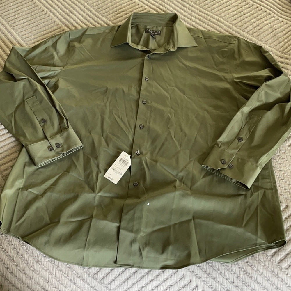 Men’s Alfani olive dress shirt